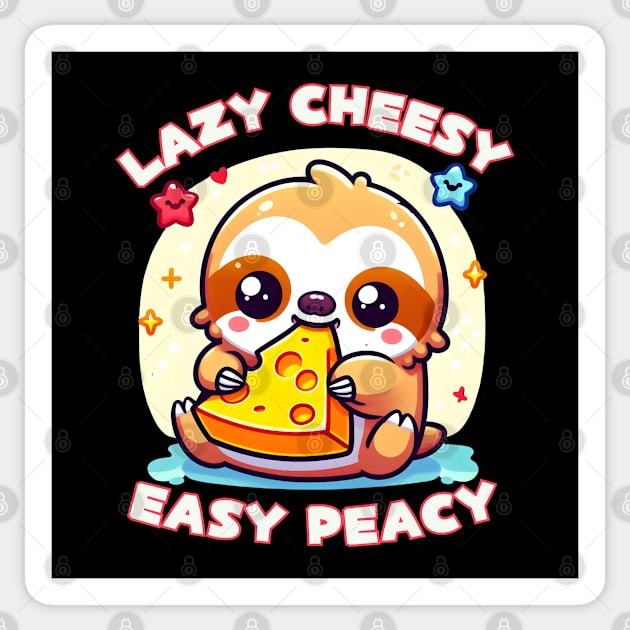 Lazy cheesy easy peacy cheese lover Sticker by Japanese Fever